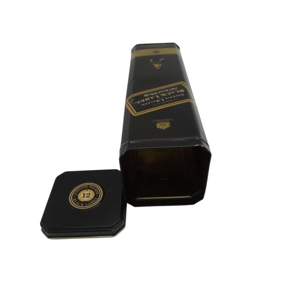 JOHNNIE WALKER Black Label 12-Year Whisky Tin Box Elegant Gold & Black - Picture 2 of 11